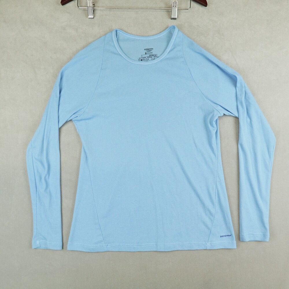 Patagonia Capilene 2 Lightweight Womens Size L Blue Pullover Long Sleeves